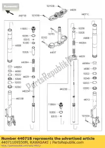 kawasaki 44071109550M zespó? amortyzatora, widelec, lewa, blk + zr800 - Dół