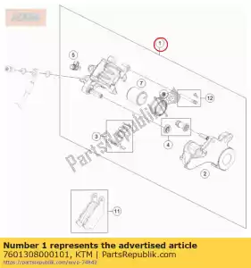 ktm 7601308000101 brake cal. re. - without pads - Bottom side