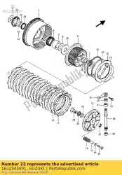 spacer, oliepomp van Suzuki, met onderdeel nummer 1632545001, bestel je hier online: