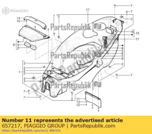 Piaggio Group 657217 protetor de respingos do motor - Lado inferior