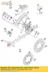 ktm 58009081600 eixo da roda wp l = 213 mm - Lado inferior