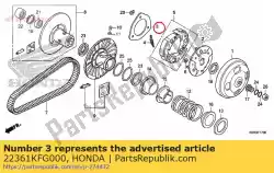 plaat, koppelingszijde van Honda, met onderdeel nummer 22361KFG000, bestel je hier online: