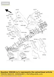 Qui puoi ordinare carenatura, fr, p. Red da Kawasaki , con numero parte 550281368234: