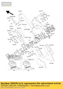 Kawasaki 550281368234 cowling,fr,p.red - Bottom side