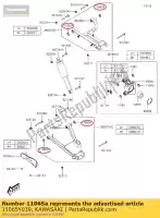 11065Y039, Kawasaki, 01 cappuccio, braccio kawasaki  700 2019 2020 2021, Nuovo