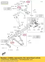 Qui puoi ordinare 01 cappuccio, braccio da Kawasaki , con numero parte 11065Y039: