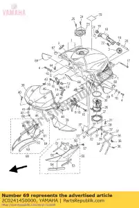 yamaha 2C0241450000 amortisseur, couvercle latéral - La partie au fond