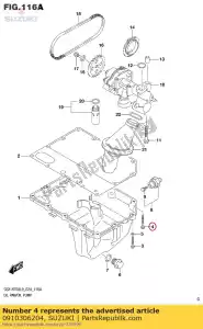 suzuki 0910306204 bout, koppelingsdeksel - Onderkant