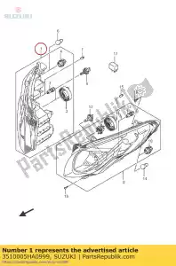 suzuki 3510005HA0999 koplamp assy - Onderkant