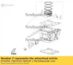 Piaggio Group 872694 olie schraper ring - Onderkant