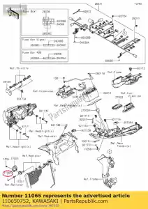 Kawasaki 110650752 cap, bolt - La partie au fond