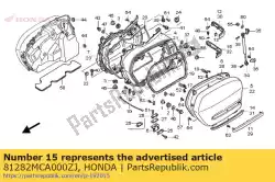 Aqui você pode pedir o moldagem, r. Rr. Alforje inferior * r274m * (r274m durango vermelho metálico) em Honda , com o número da peça 81282MCA000ZJ: