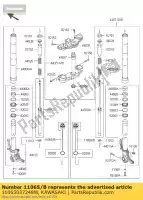 11065037248W, Kawasaki, capuchon, boulon de fourche comp, g.b.g zx100 kawasaki z 1000 2015 2016, Nouveau