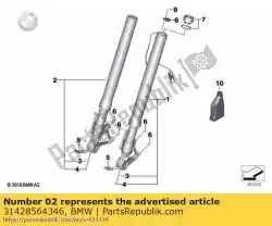 Here you can order the fork leg right from BMW, with part number 31428564346: