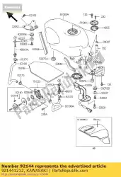 veer, brandstofkraan zx600-c1 van Kawasaki, met onderdeel nummer 921441212, bestel je hier online: