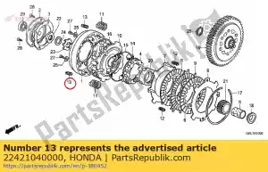 Honda 22421040000 ressort, amortisseur d'embrayage - La partie au fond