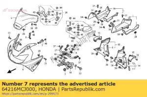 Honda 64216MCJ000 guia, l. ar - Lado inferior