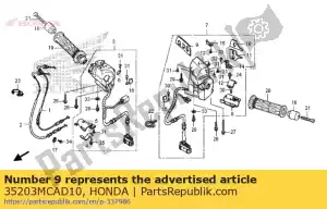 Honda 35203MCAD10 plate, ornament (a) - Bottom side