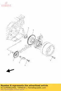 yamaha 9131M0802000 parafuso - Lado inferior