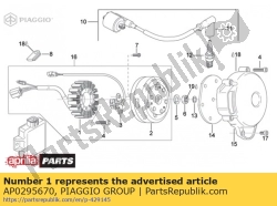 Aprilia AP0295670, Statore cpl., OEM: Aprilia AP0295670