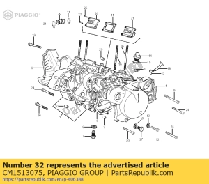 aprilia CM1513075 engine - Bottom side