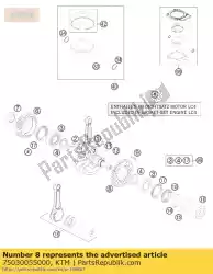 Aquí puede pedir eje equilibrador de la rueda motriz 07 de KTM , con el número de pieza 75030055000: