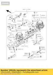 Qui puoi ordinare carburatore, rh da Kawasaki , con numero parte 150101695: