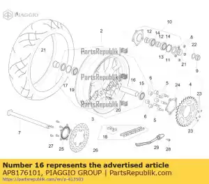 Piaggio Group AP8176101 internal spacer - Bottom side