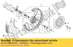 Honda 44301KRE900 essieu, fr. roue - La partie au fond