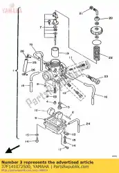 Aquí puede pedir conjunto de válvula de aguja de Yamaha , con el número de pieza 37F141072500: