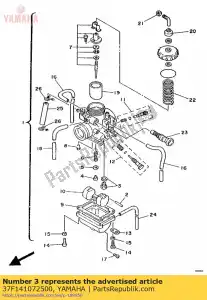 yamaha 37F141072500 conjunto de válvula de aguja - Lado inferior