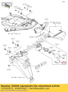 kawasaki 230260021 klosz, lampka rejestracyjna zx1400fef - Dół