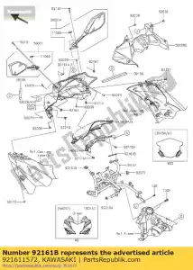 Kawasaki 921611572 amortiguador, espejo - Lado inferior