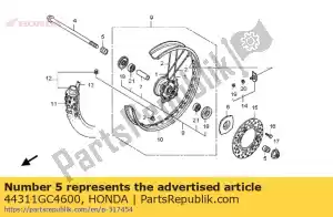 Honda 44311GC4600 col, fr. côté roue - La partie au fond