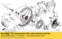 44620MAC680, Honda, colarinho, fr. distância honda  cr crf 125 250 450 500 1995 1996 1997 1998 1999 2000 2001 2002 2003 2004 2005 2006 2007 2008 2009 2011 2012 2013 2019 2020, Novo