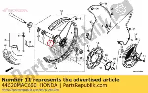 honda 44620MAC680 col, fr. distance - La partie au fond