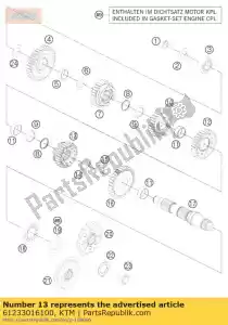 ktm 61233016100 sliding gear 6.g - Bottom side