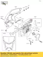 391560267, Kawasaki, coussin, lampe frontale, haut klx450a8f kawasaki  klx 450 2008 2009 2010 2011 2012 2013 2014 2015 2016 2017 2018 2019 2020 2021, Nouveau