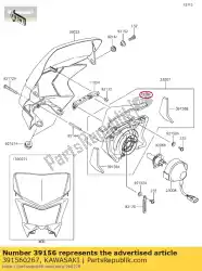 pad, hoofdlamp, boven klx450a8f van Kawasaki, met onderdeel nummer 391560267, bestel je hier online: