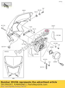 kawasaki 391560267 pad, hoofdlamp, boven klx450a8f - Onderkant