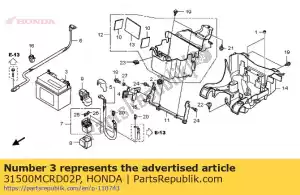 Honda 31500MCRD02P bateria ytz14s - Lado inferior