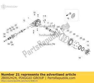 Piaggio Group 2B002424 afstandhouder 0,5 mm - Onderkant