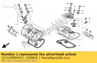 12310MBA601, Honda, cover assy., fr. cylindre honda vt 750 1997 1998 1999 2000 2001, Nouveau