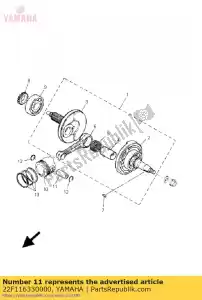 yamaha 22F116330000 pino, pistão - Lado inferior