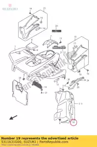 suzuki 5311631G00 spatbord, zijkant, - Onderkant