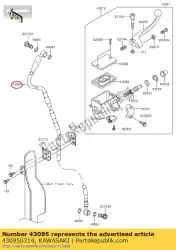 Here you can order the hose-brake,fr klx450a8f from Kawasaki, with part number 430950314: