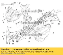 Here you can order the front shield. White from Piaggio Group, with part number 62450300BM: