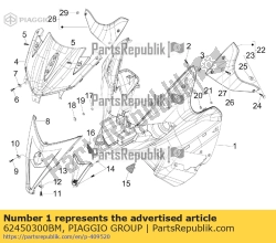 Aprilia 62450300BM, Frontschild. weiß, OEM: Aprilia 62450300BM