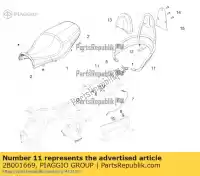 2B001669, Piaggio Group, maniglione con schienalino moto-guzzi california zgulcb00 zgulcb0001 zgulcub001 zgulvc04 zgulve00 1400 2015 2016 2017 2018 2019 2020 2021, New