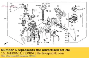 Honda 16016HP0A01 juego de tornillos - Lado inferior